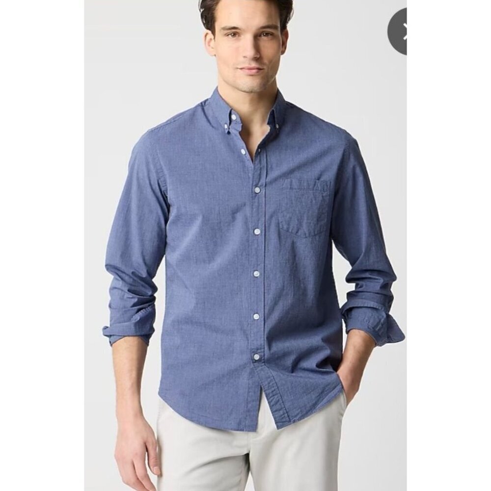 J. Crew Mercantile Flex Long-Sleeve Shirt Classic Preppy Casual Work School XL